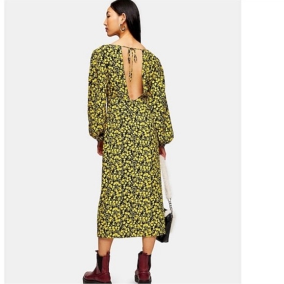 Topshop floral godet twist midi dress - Picture 3 of 8